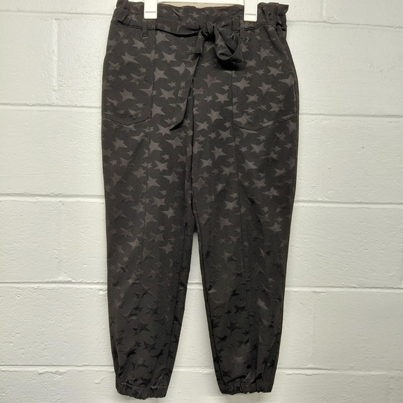 Jolt Pants - JOLT Pull On Balck Star‎ Print Casual Pants  Womens MEDIUM Elastic Waist Jogger